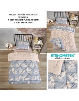 ETE HOMETEX TEK KİŞİLİK LÜX WELSOFT YORGAN ARİNA BEJ 155X215CM 8696474231848